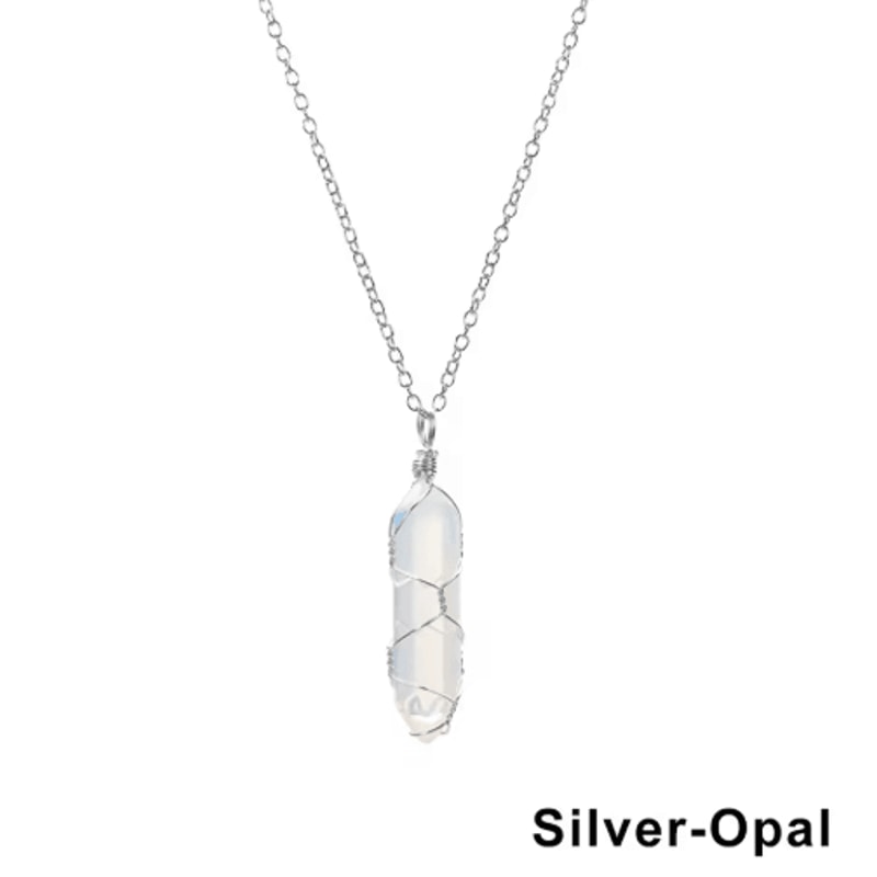 AmoraGem Amethyst Crystal Necklace Elegant Wire Wrapped Crystal Pendant Hexagonal Stone 2