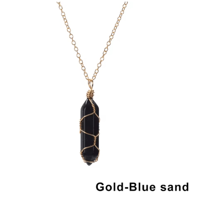 AmoraGem Amethyst Crystal Necklace Elegant Wire Wrapped Crystal Pendant Hexagonal Stone 8