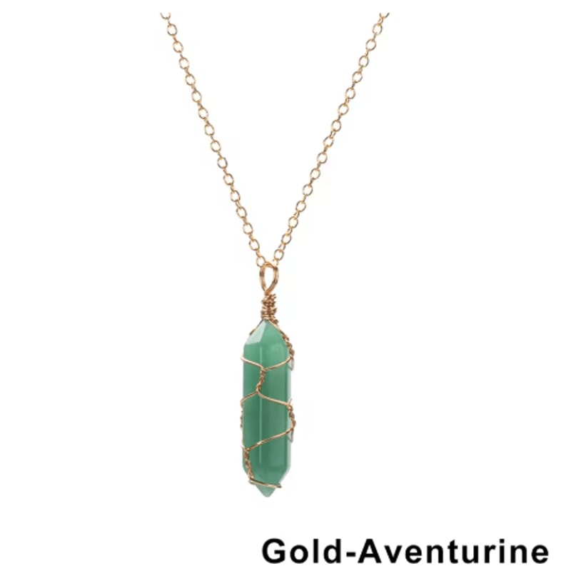 AmoraGem Amethyst Crystal Necklace Elegant Wire Wrapped Crystal Pendant Hexagonal Stone 12