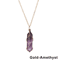 AmoraGem Amethyst Crystal Necklace Elegant Wire Wrapped Crystal Pendant Hexagonal Stone 14