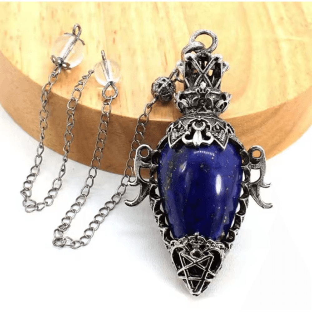 MysticDrop Crystal Pendulum Necklace Natural Dowsing Pendulum Water Drop Stone 3