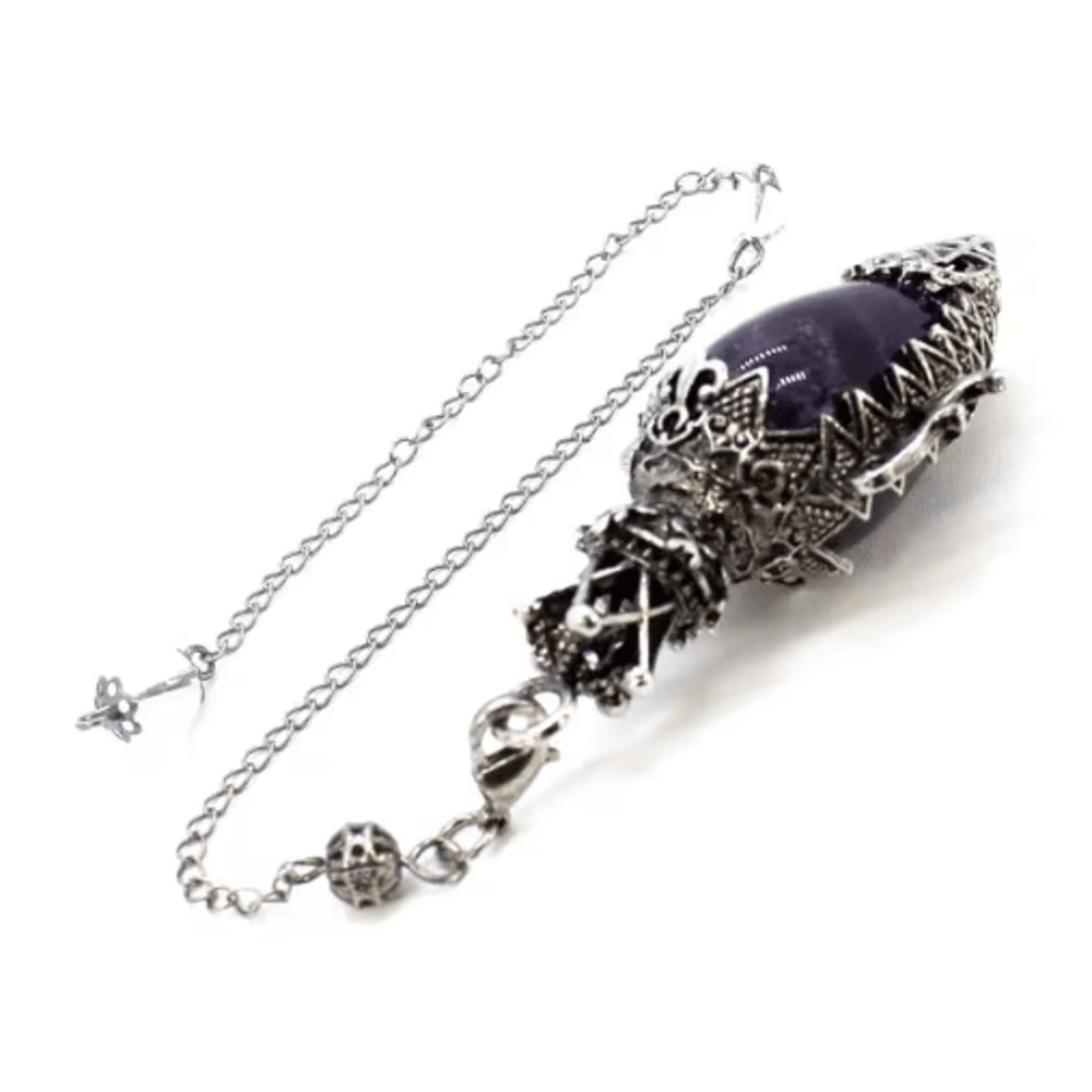 MysticDrop Crystal Pendulum Necklace Natural Dowsing Pendulum Water Drop Stone 10