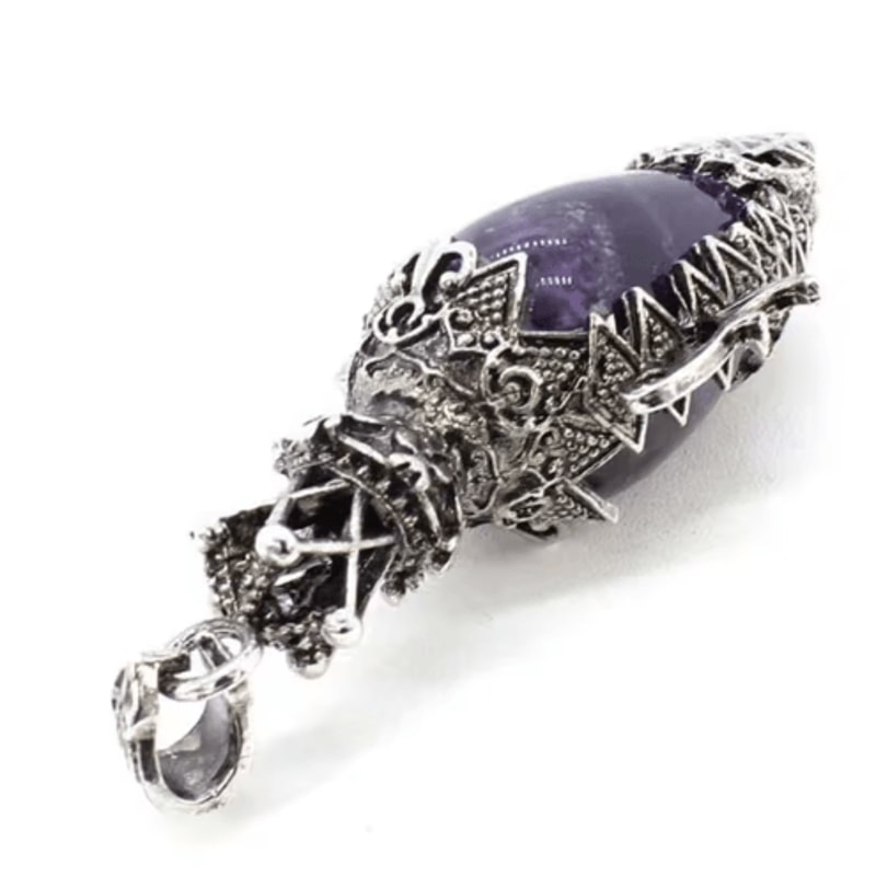 MysticDrop Crystal Pendulum Necklace Natural Dowsing Pendulum Water Drop Stone 11