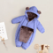 FleeceLined Baby Winter Romper With Hood Bear Ears 7