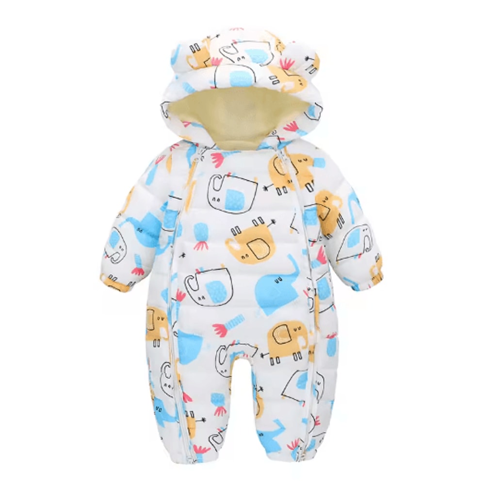 2025 Hooded Fleece Baby Snowsuit Warm Winter Romper For Infants Toddlers 1