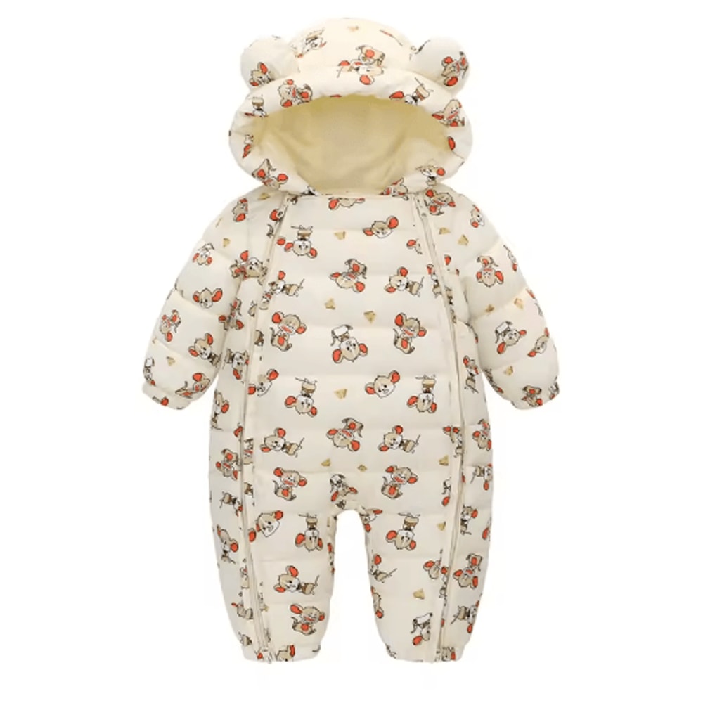 2025 Hooded Fleece Baby Snowsuit Warm Winter Romper For Infants Toddlers 3