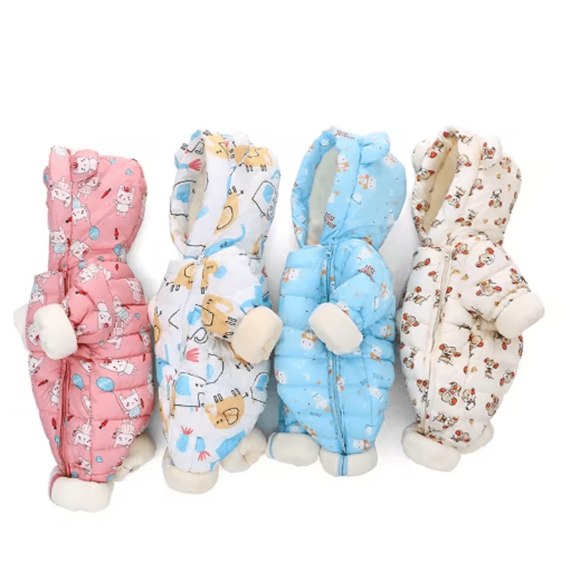 2025 Hooded Fleece Baby Snowsuit Warm Winter Romper For Infants Toddlers 0