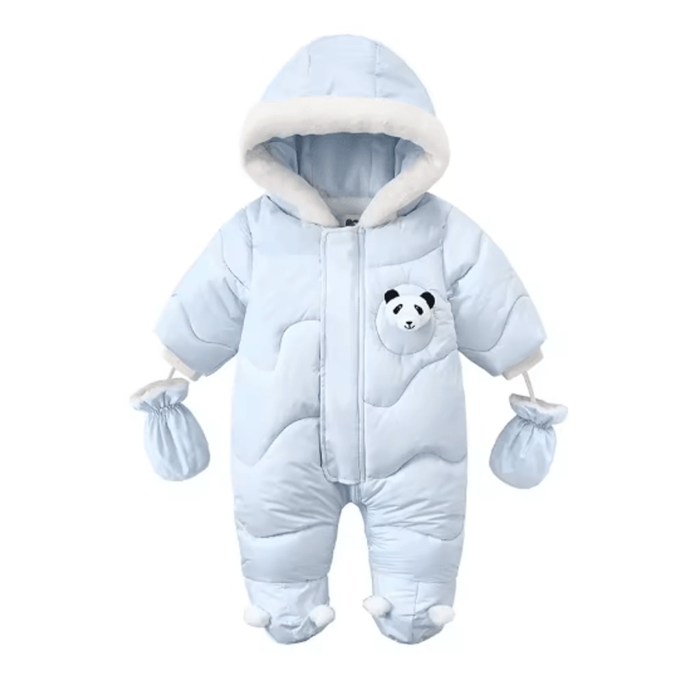 Korean Style Bear Baby Winter Romper Fleece Hooded Snowsuit For Infants Toddlers 2