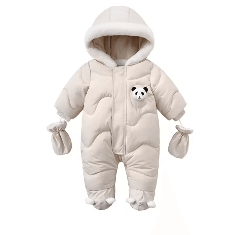 Korean Style Bear Baby Winter Romper Fleece Hooded Snowsuit For Infants Toddlers 3