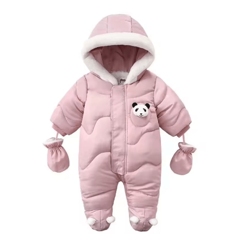 Korean Style Bear Baby Winter Romper Fleece Hooded Snowsuit For Infants Toddlers 4