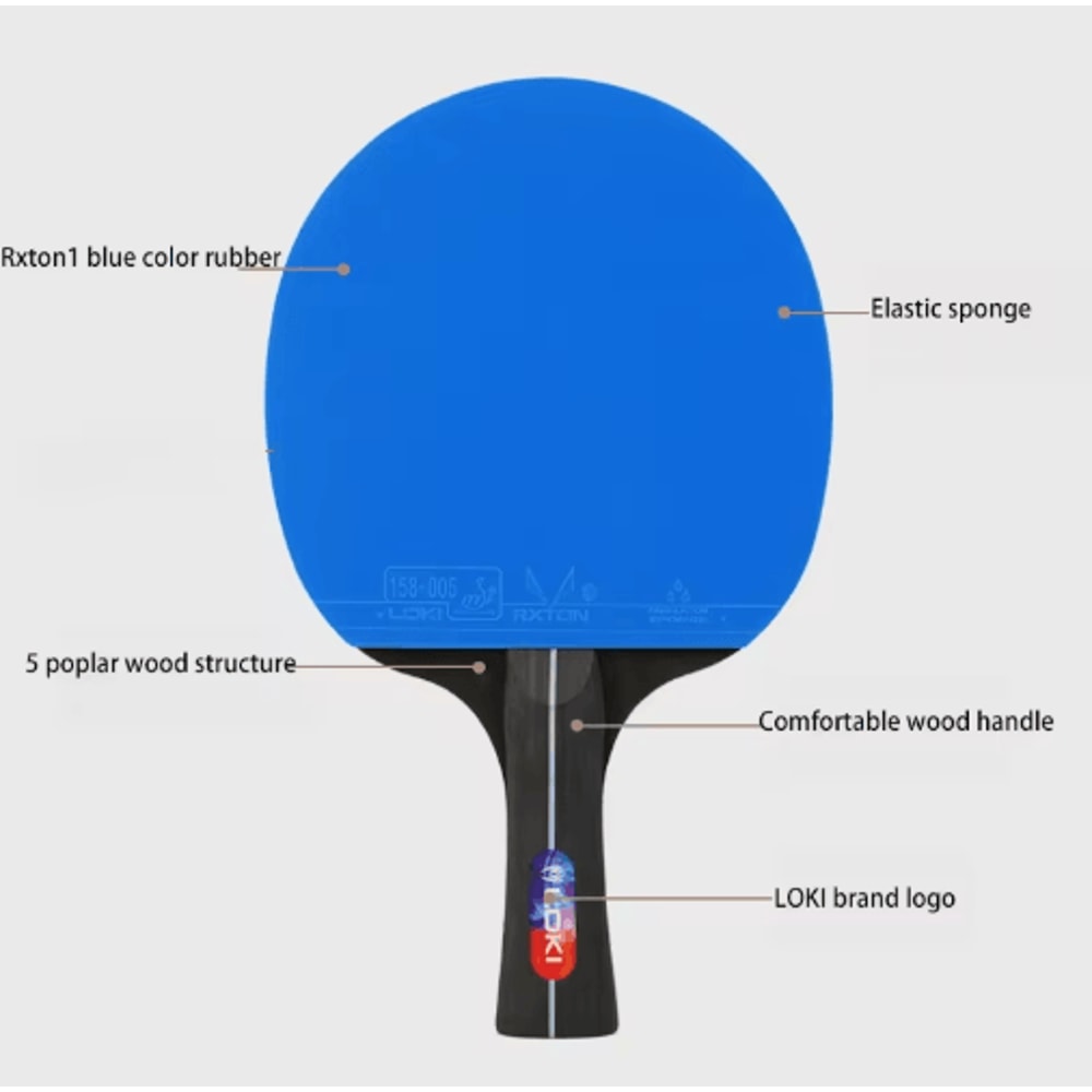 LOKI K5000 Table Tennis Racket Set 2pcs Ping Pong Paddles With HighPerformance Rubber 5