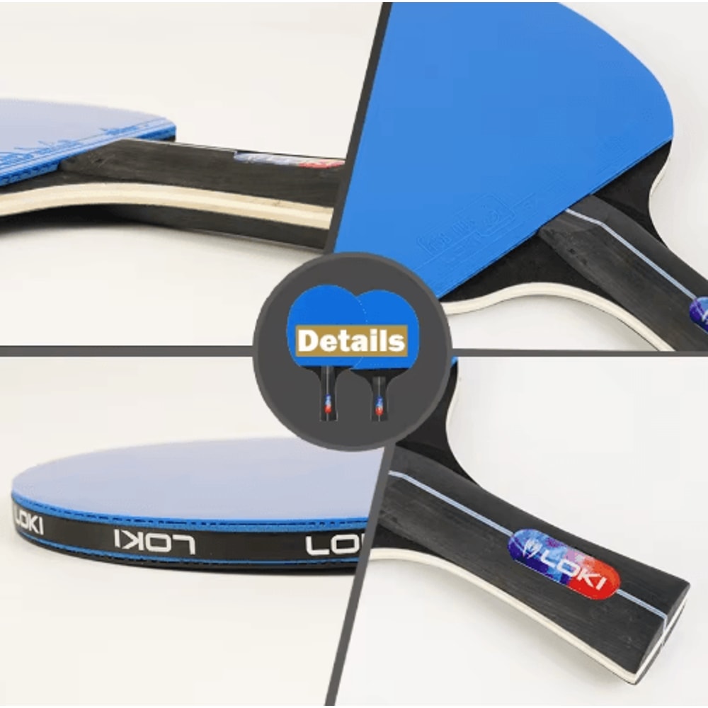 LOKI K5000 Table Tennis Racket Set 2pcs Ping Pong Paddles With HighPerformance Rubber 6