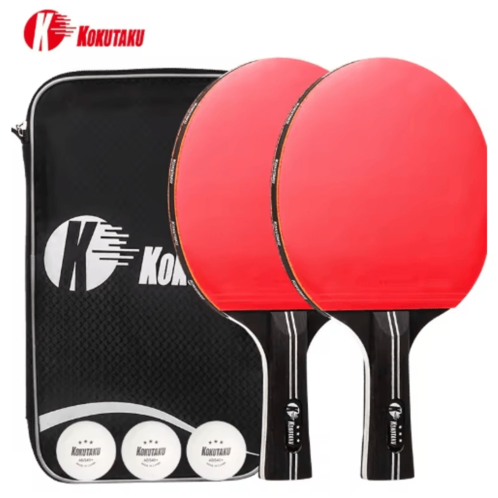 Portable ITTF Approved Table Tennis Racket Set With Bag 2 Paddles 3 Balls 1