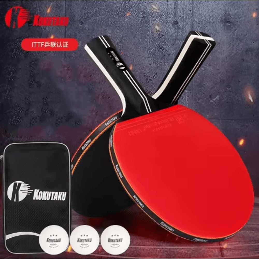 Portable ITTF Approved Table Tennis Racket Set With Bag 2 Paddles 3 Balls 5
