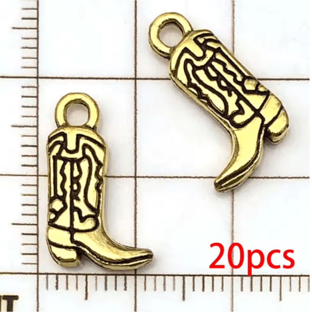 20pcs Western Cowboy Charms Set Horseshoe Cactus Hat Boots DIY Jewelry Pendants 11