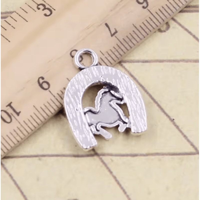 10pcs Antique Tibetan Silver Horse Horseshoe Charms For DIY Jewelry Making 1