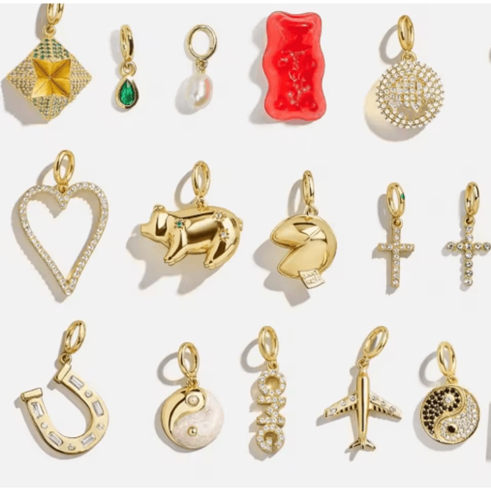 Mini Gold Plated Charm Set Love YinYang Airplane Horseshoe DIY Pendants 29