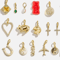 Mini Gold Plated Charm Set Love YinYang Airplane Horseshoe DIY Pendants 29