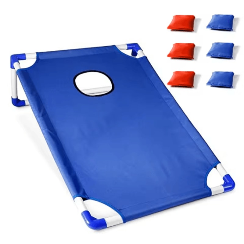 Portable Cornhole Game Set With Board 6 Bean Bags For Outdoor Fun 1