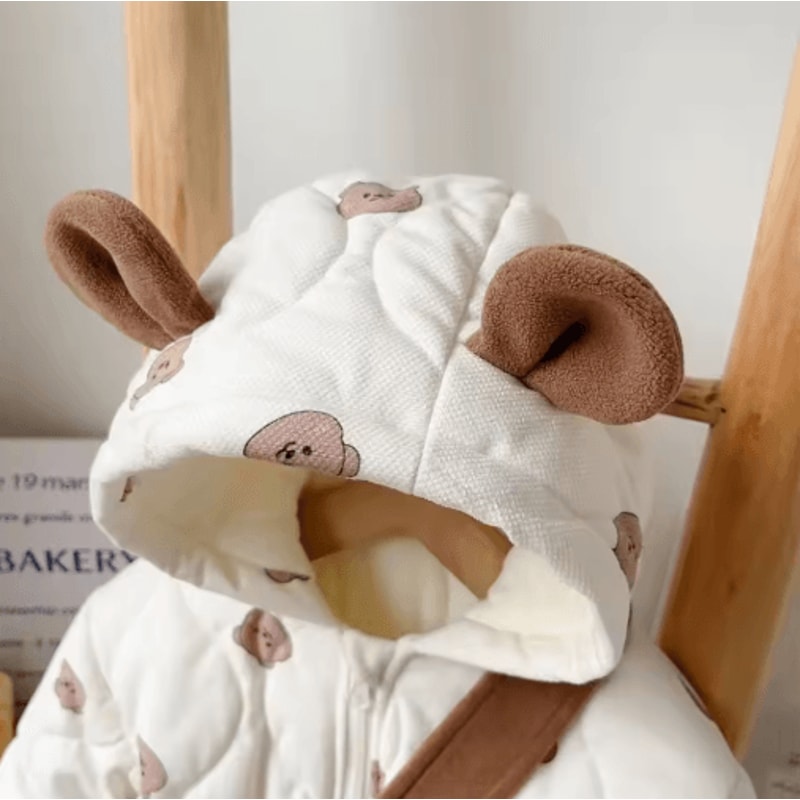 2025 Cartoon Baby Snowsuit Warm Padded Winter Romper For Infants 012M 3