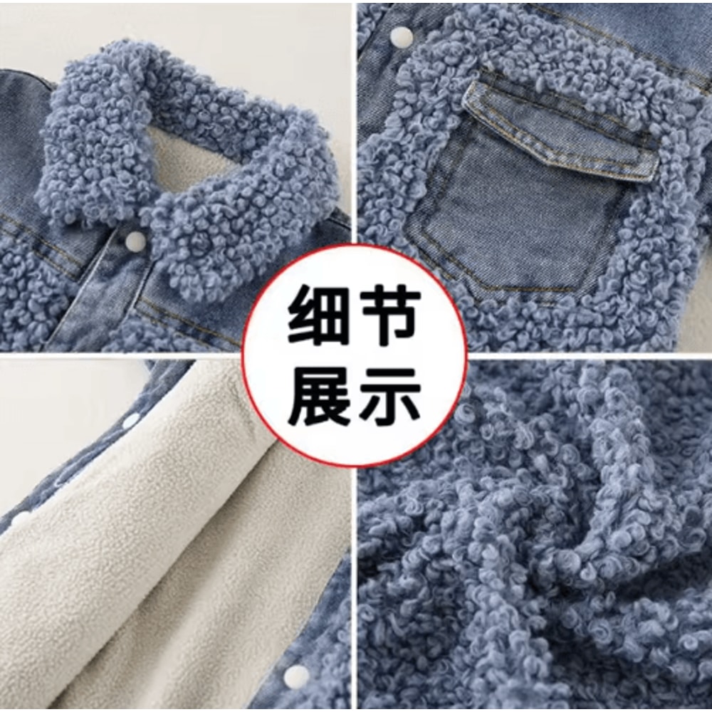 Denim Velvet Baby Winter Romper Thick Warm Snowsuit For Newborns 4