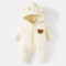 Fur Lined Bear Baby Snowsuit Warm Winter Romper For Infants Toddlers 2