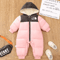 Girls Plush Hooded Ski Snowsuit Thick Warm Winter Jumpsuit For Babies 1