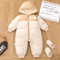 Girls Plush Hooded Ski Snowsuit Thick Warm Winter Jumpsuit For Babies 4