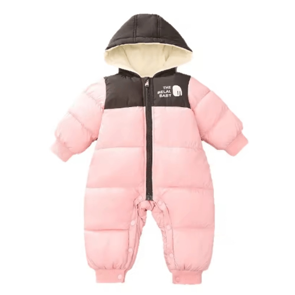 Girls Plush Hooded Ski Snowsuit Thick Warm Winter Jumpsuit For Babies 5