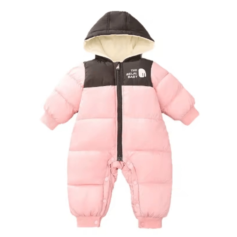Girls Plush Hooded Ski Snowsuit Thick Warm Winter Jumpsuit For Babies 5