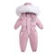 30C Thermal Baby Snowsuit Plush Fleece Winter Jumpsuit For Kids 1