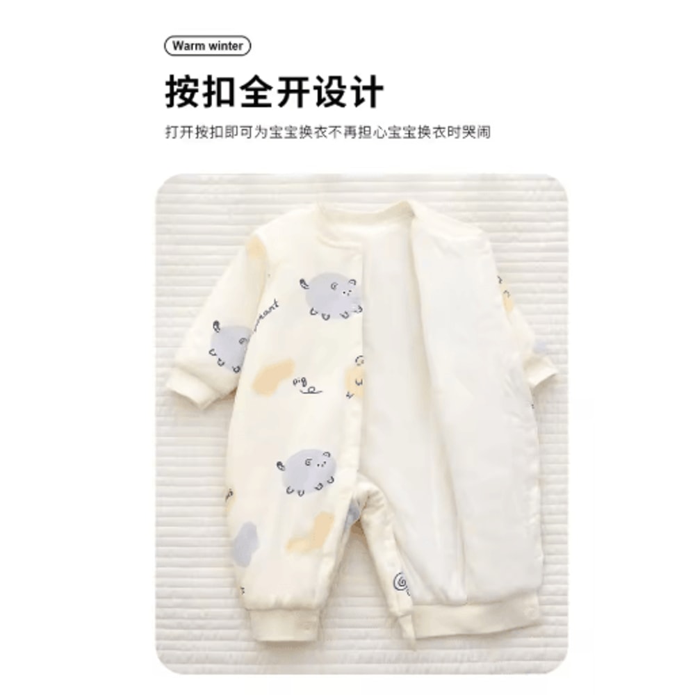 CozyCotton Newborn Winter Onesie Soft Cotton Baby Bodysuit 3