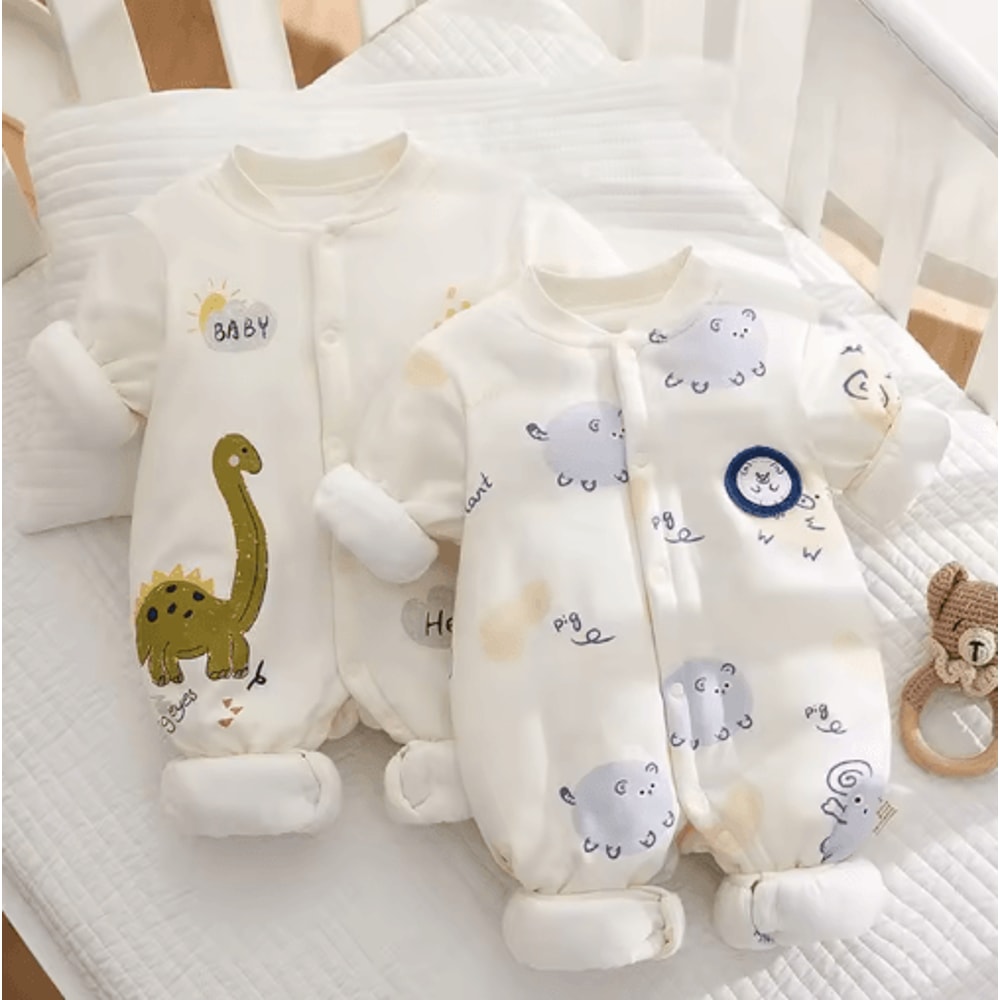 CozyCotton Newborn Winter Onesie Soft Cotton Baby Bodysuit 0