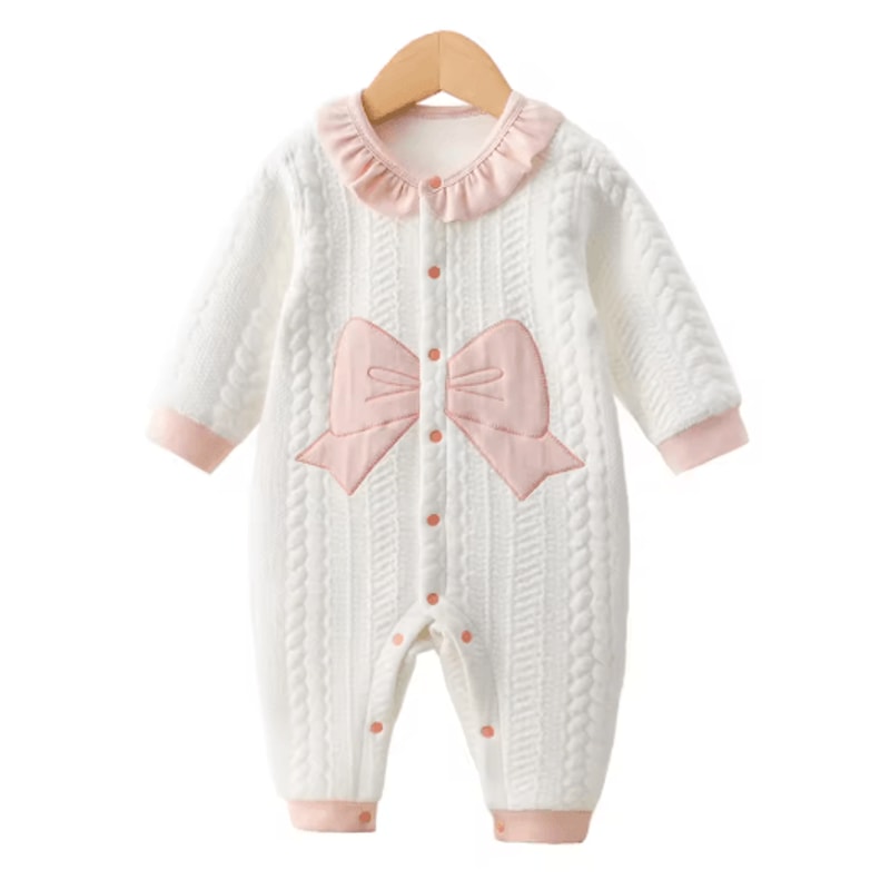 Somenie Cozy Cotton Baby Winter Jumpsuit Soft Cotton Baby Onesie 1