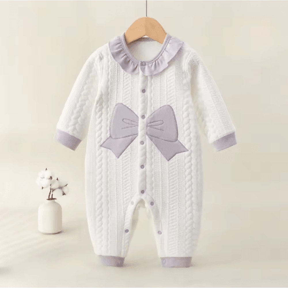 Somenie Cozy Cotton Baby Winter Jumpsuit Soft Cotton Baby Onesie 2