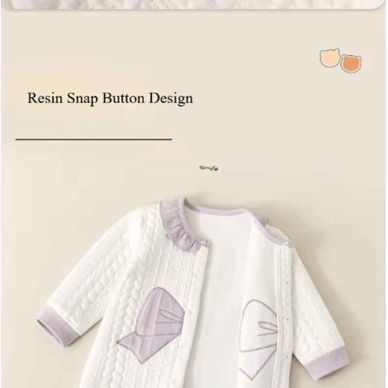 Somenie Cozy Cotton Baby Winter Jumpsuit Soft Cotton Baby Onesie 3