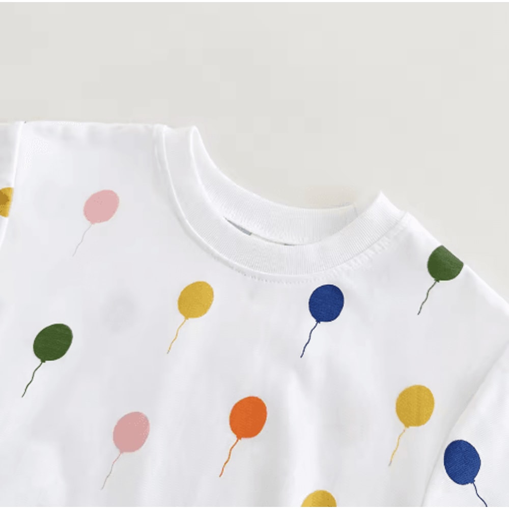 Balloon Print Baby Summer Romper Soft Cotton Infant Bodysuit 3