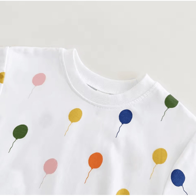 Balloon Print Baby Summer Romper Soft Cotton Infant Bodysuit 3