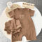 Bear Ear Baby Waffle Romper Set Cute Baby Waffle Romper With Hat 1