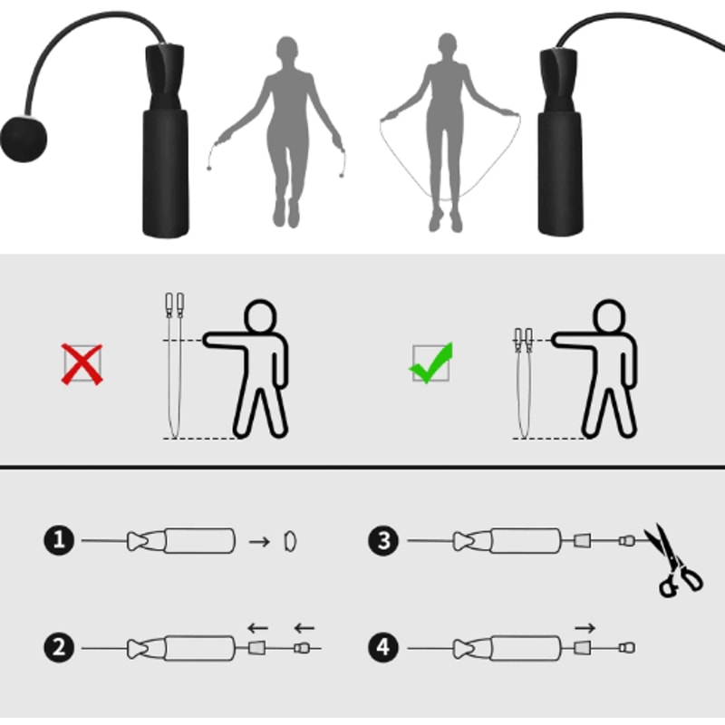 PowerFit Cordless Weighted Jump Rope Adjustable Cordless Jump Rope For Indoor Training 13