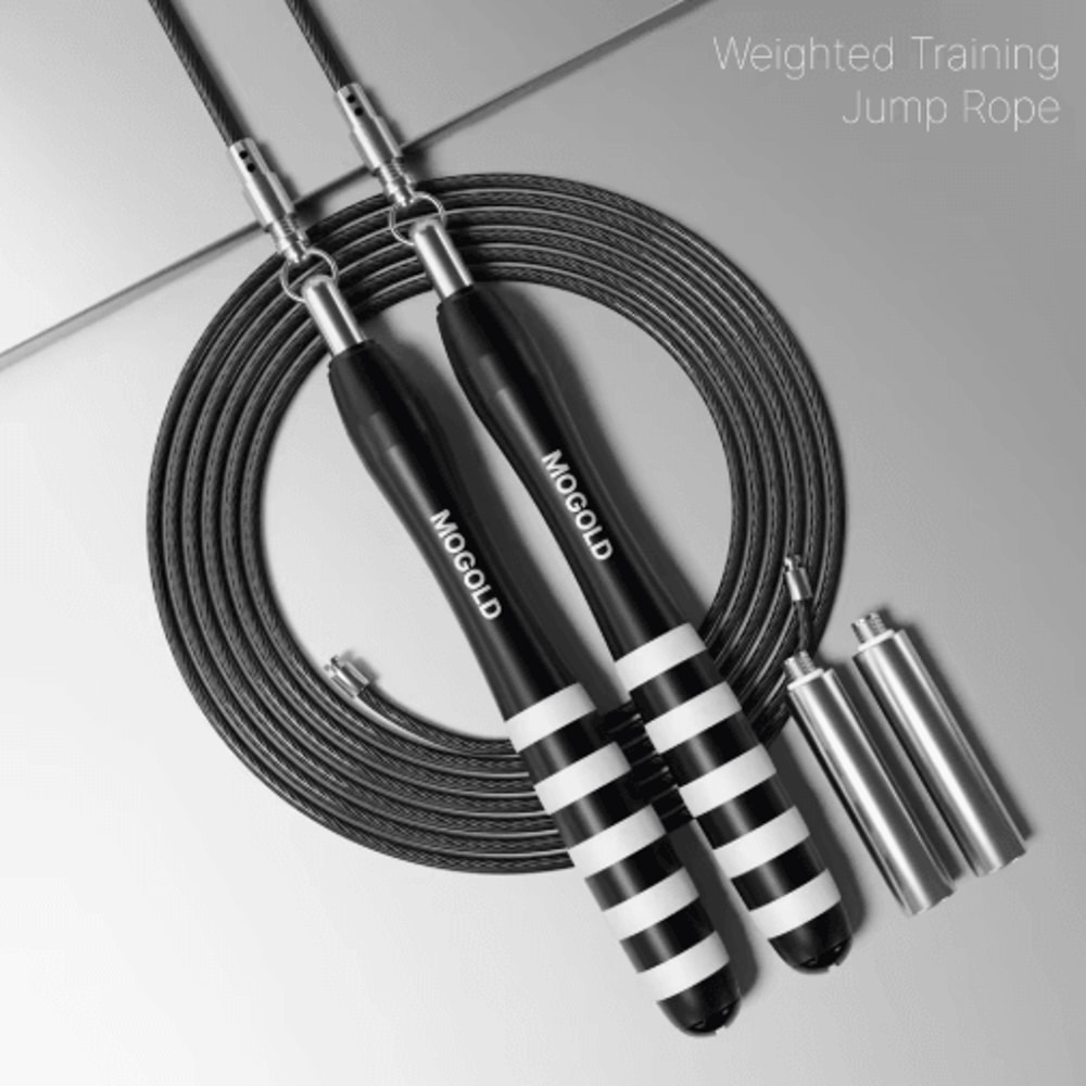 MOGOLD Premium Metal Wire Jump Rope Adjustable Fitness Jump Rope 6