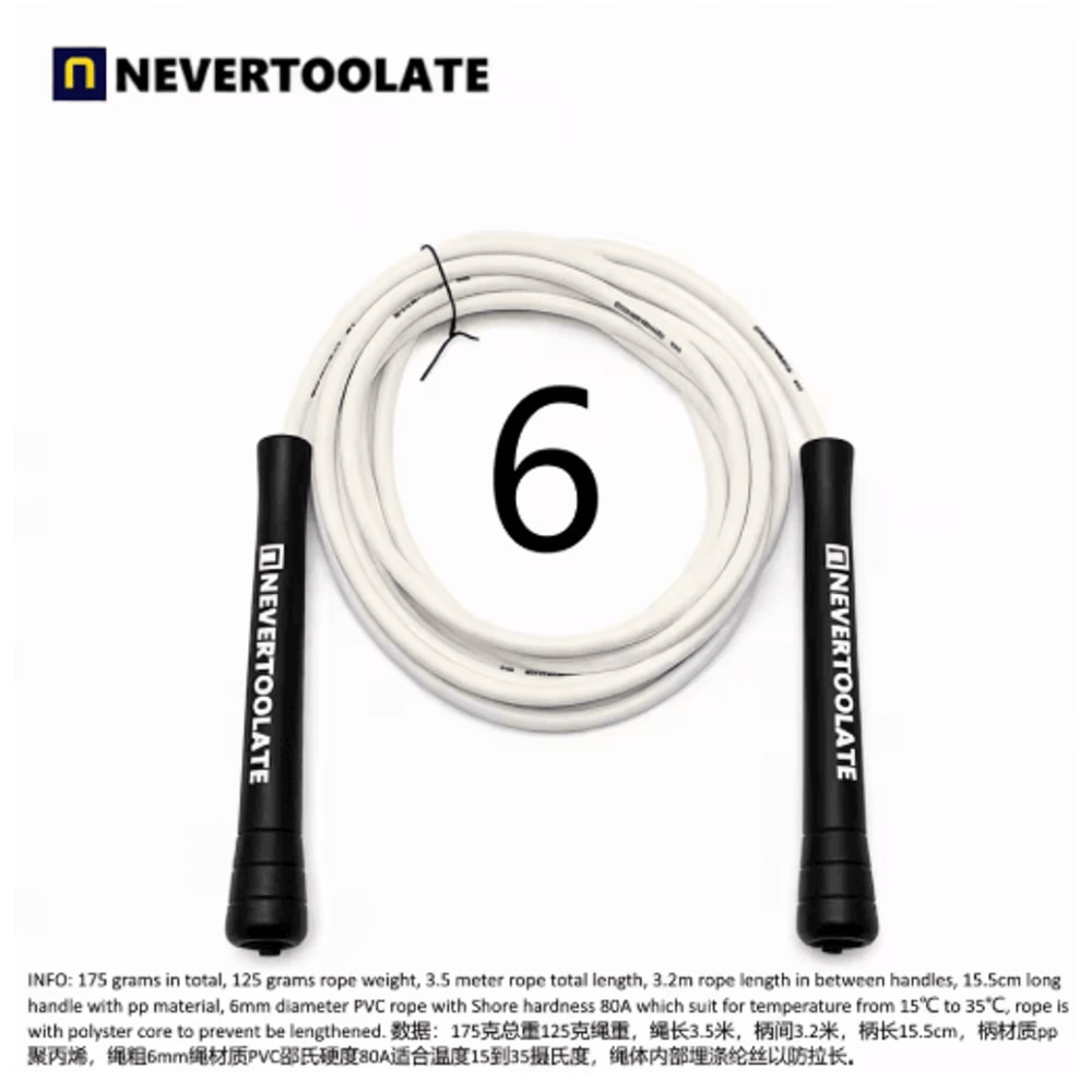 NeverTooLate PVC Fitness Skip Rope Strong PVC Skip Rope With Long Handles 9