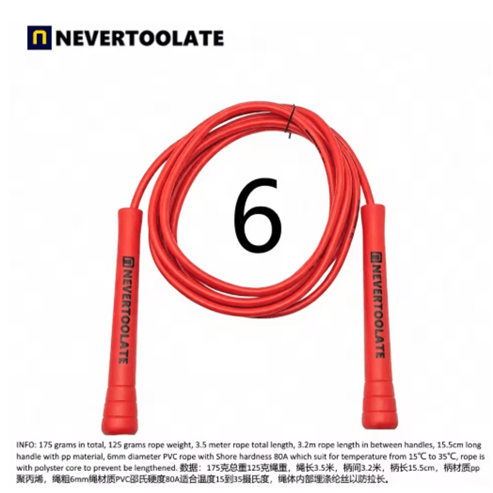 NeverTooLate PVC Fitness Skip Rope Strong PVC Skip Rope With Long Handles 7