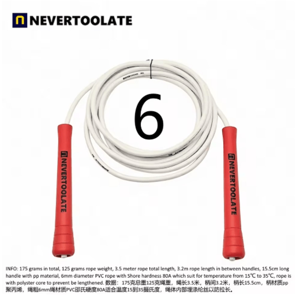 NeverTooLate PVC Fitness Skip Rope Strong PVC Skip Rope With Long Handles 8