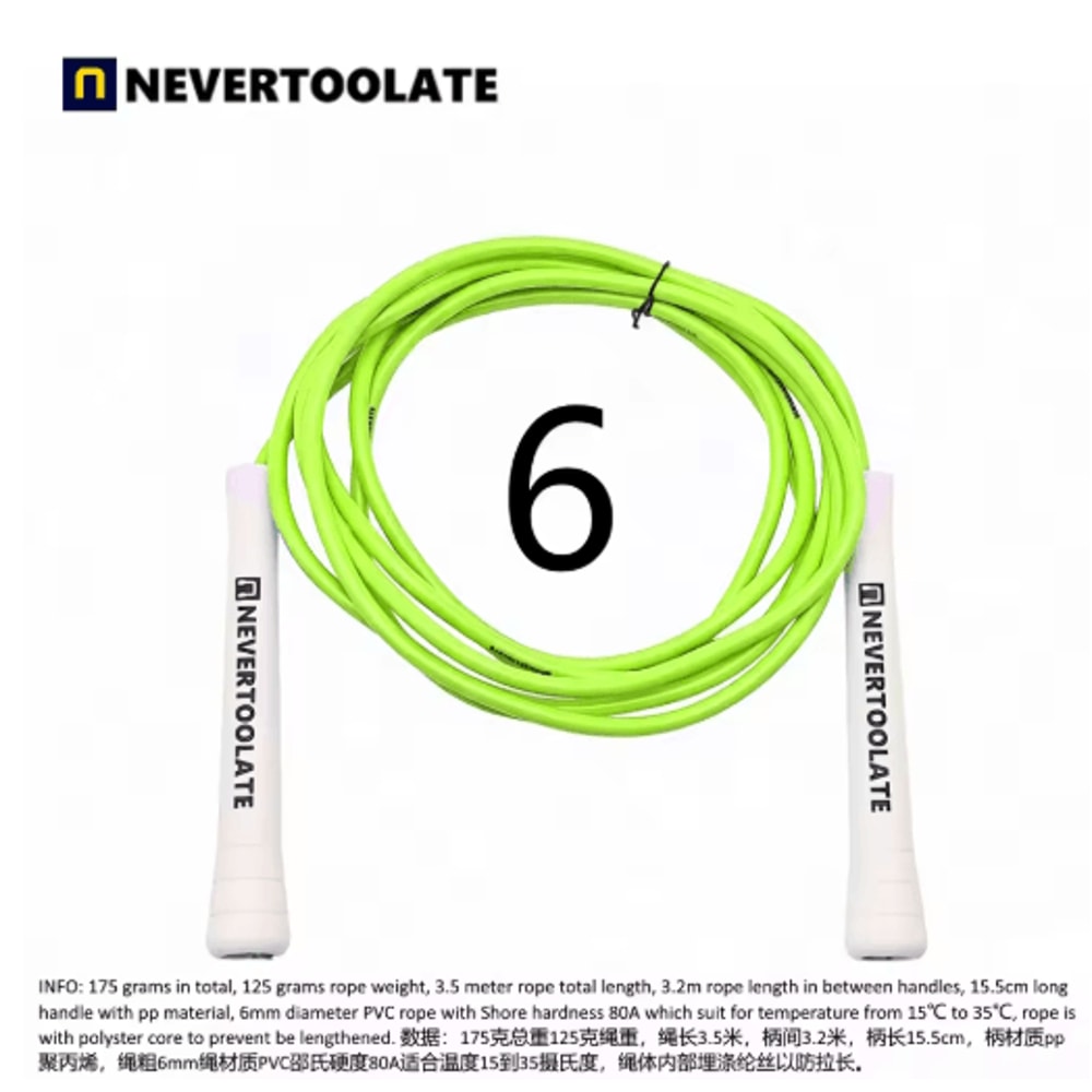 NeverTooLate PVC Fitness Skip Rope Strong PVC Skip Rope With Long Handles 11