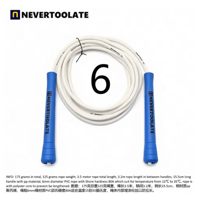 NeverTooLate PVC Fitness Skip Rope Strong PVC Skip Rope With Long Handles 15