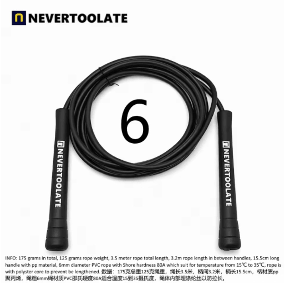 NeverTooLate PVC Fitness Skip Rope Strong PVC Skip Rope With Long Handles 17