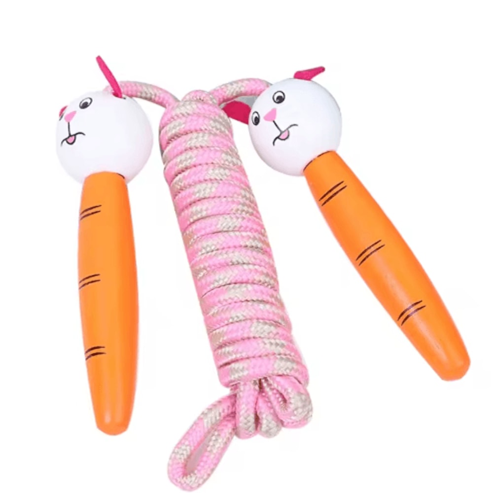 Classic Kids Cotton Jump Rope Adjustable Kids Jump Rope With Wooden Handles 3