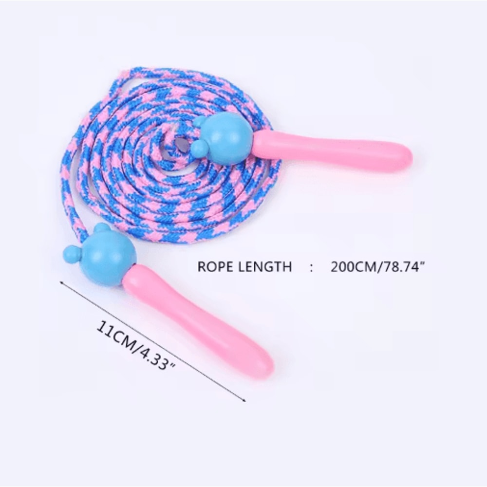 Classic Kids Cotton Jump Rope Adjustable Kids Jump Rope With Wooden Handles 8