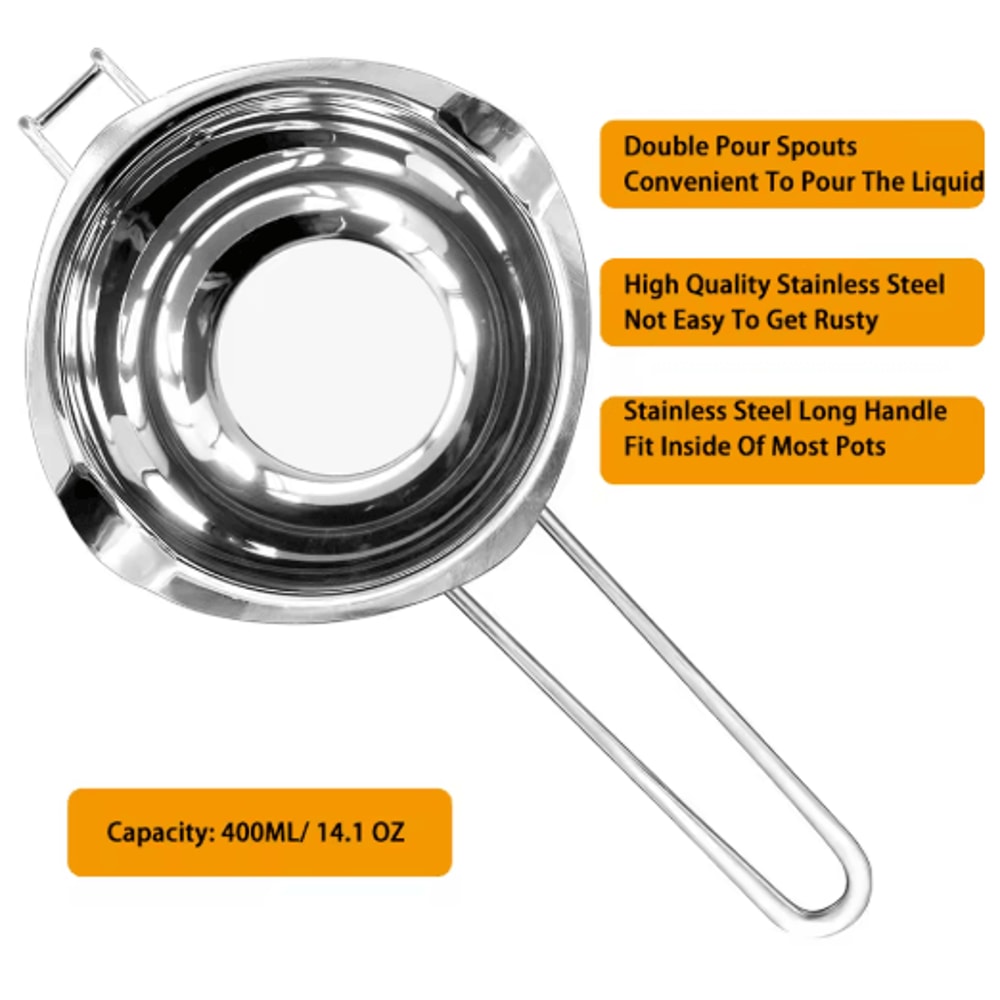 Stainless Steel Candle Making Pouring Pot Easy Wax Melting Pot For DIY Kits 8